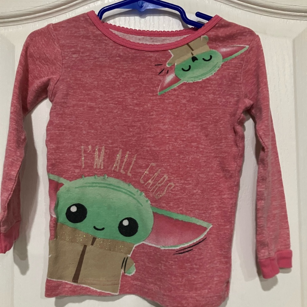 Kids Pink Grogu “I’m All Ears” Long Sleeve Shirt